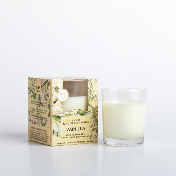 Bougies Aromatiques Vanille – Verre 140g