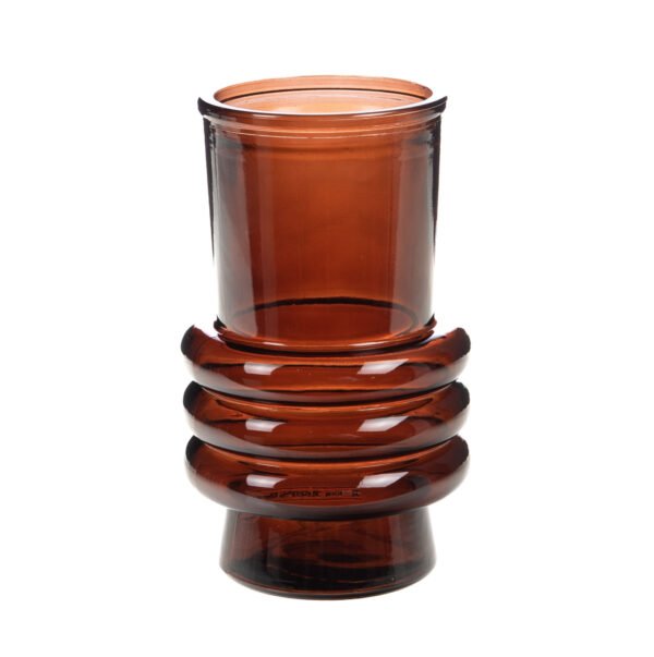 Vase organic Plis élégants | marron 17 cm