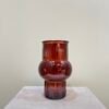 Vase organic courbe douce | marron 17 cm