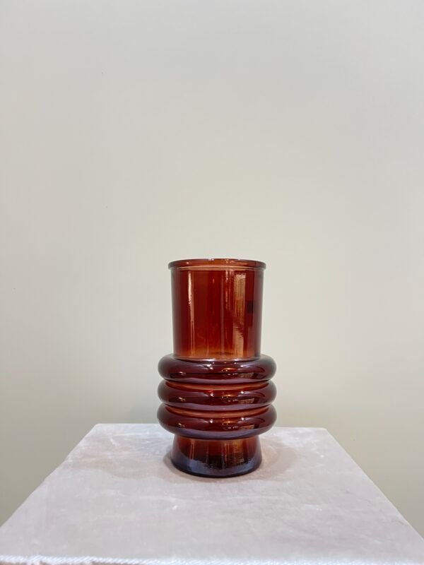 Vase organic Plis élégants | marron 17 cm