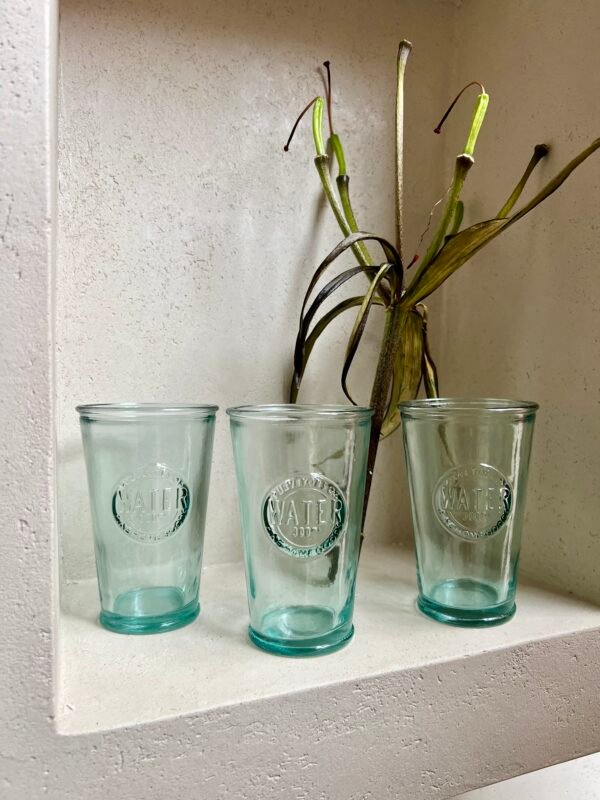 Verre water 100 % recyclé, parfait pour l'eau, le jus, les cocktails