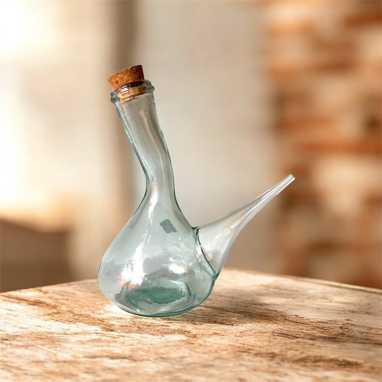 Huilier vinaigrier porron | verre soufflé transparent – Image 2