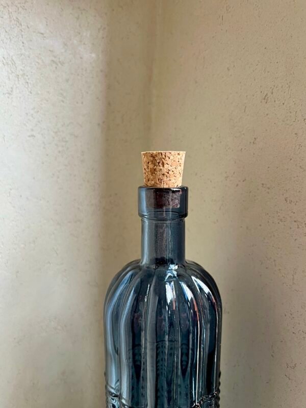 Bouteille en verre bleu toscane liège 500 ml