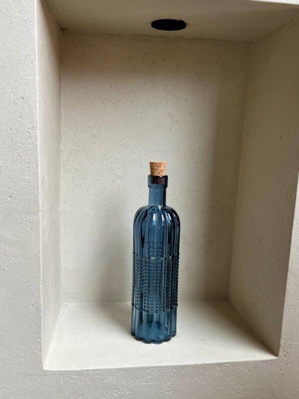 Bouteille en verre bleu toscane liège 500 ml – Image 4