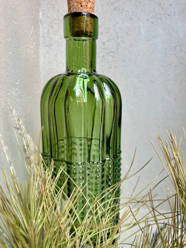 Bouteille en verre vert olive liège 500 ml – Image 2