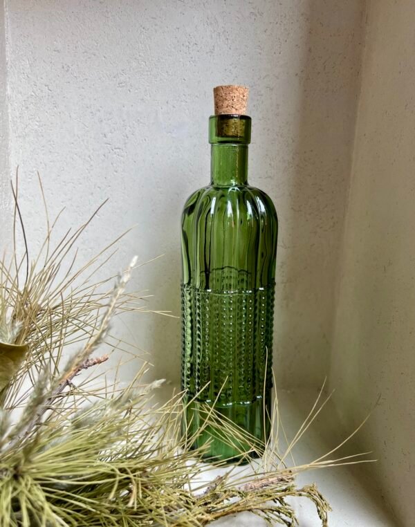 Bouteille en verre vert olive liège 500 ml