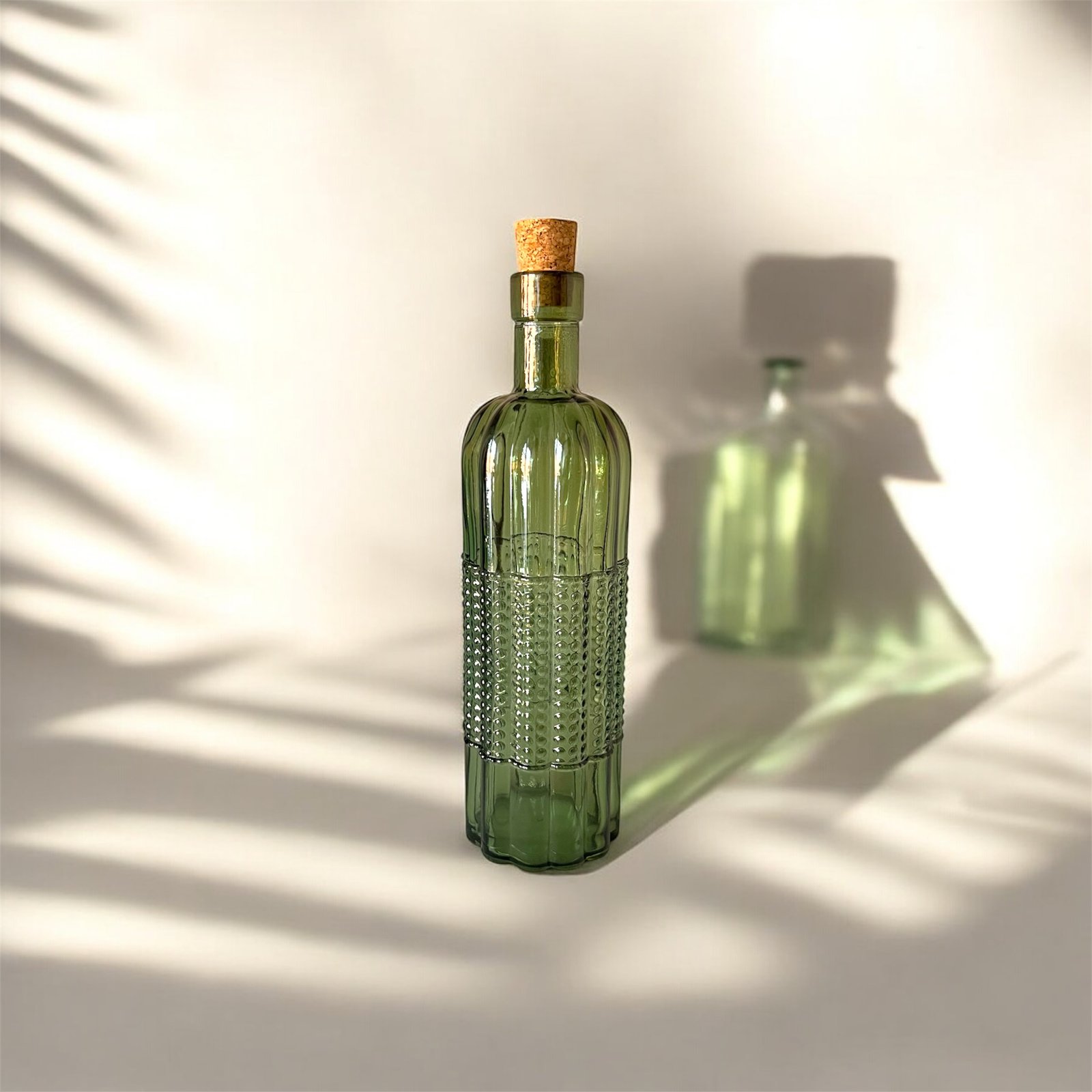 Bouteille en verre vert olive liège 500 ml