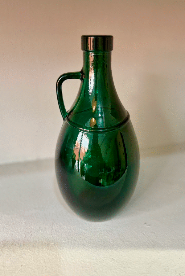 Vase bouteille en verre green années 1950 – Image 2
