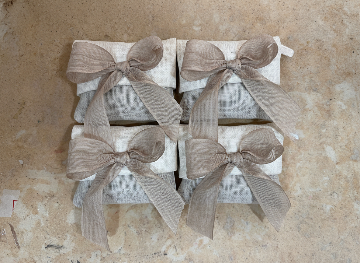 Lot de 4 Sachets en tissus épicés lavande & herbes naturels pour placard – soins quotidien