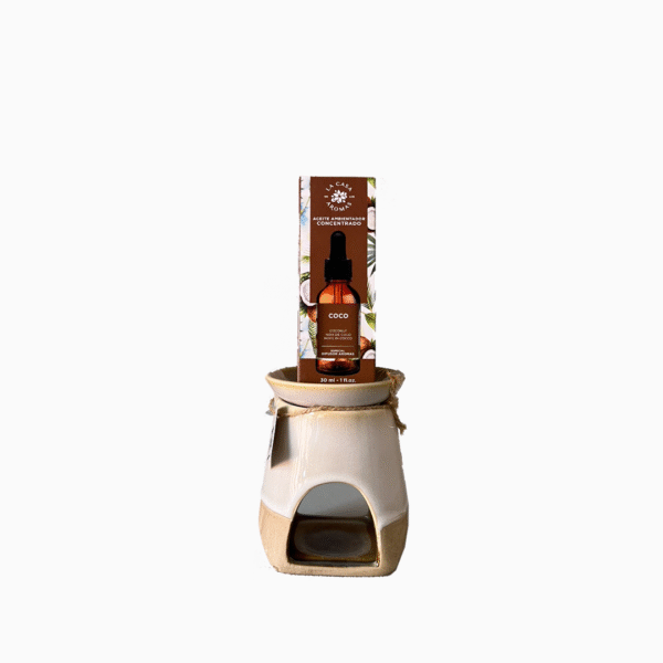 brûle parfum wabi sabi beige avec huile de coco