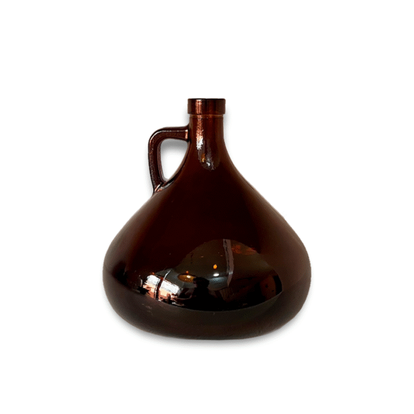Dame Jeanne en verre marron foncé