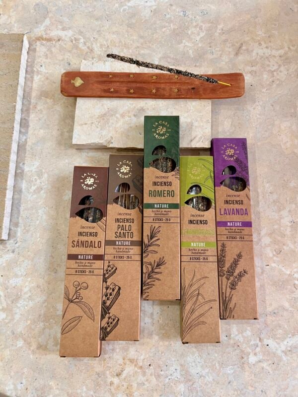 Rituels Nature 1– Coffret d’Encens Artisanaux et Porte-encens indien en bois – Image 2