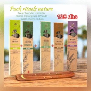 Rituels Nature 2 – Coffret d’Encens Artisanaux et Porte-encens indien en bois