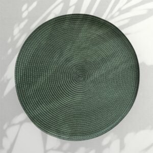 🎄 Lot de 2 Sous-Plats tressés – Édition Noël – Vert uni