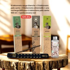 ✨ Coffret Bien-Être – Encens et Diffusion Palo Santo, sauge blanche et citronnelle