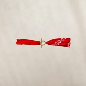 Bracelet bandana rouge - acier innoxydable