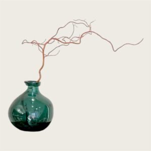 Vase Émeraude & Branche – Inspiration Japonaise
