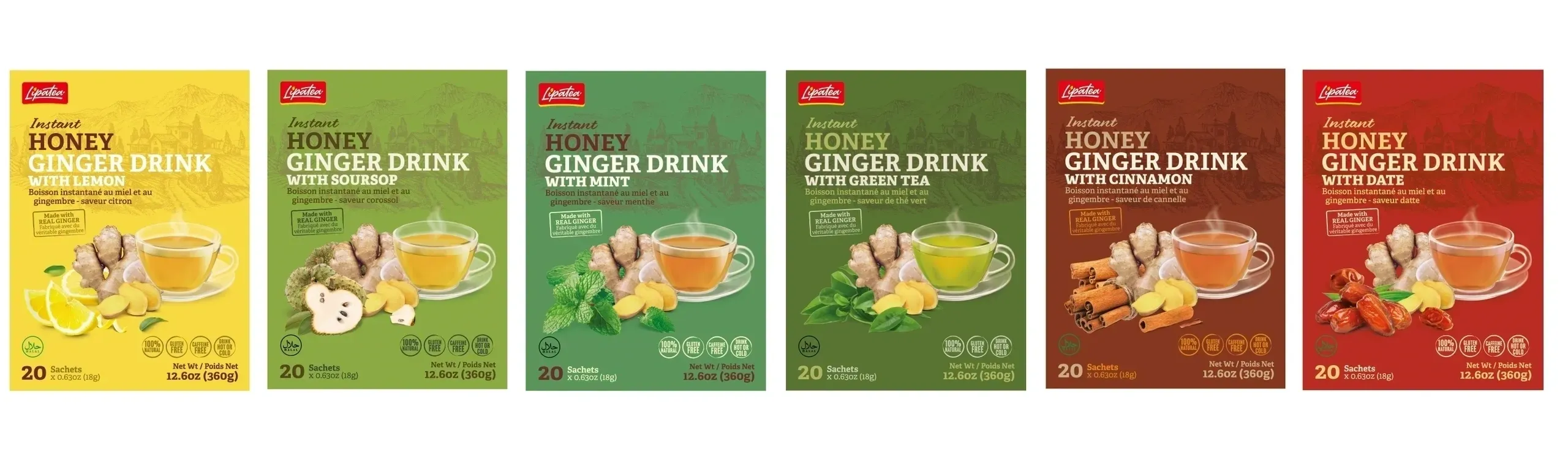 Lipatea Boisson Instantanée ( Gingembre-miel-matcha) 20 Sachets Soluble – Image 2