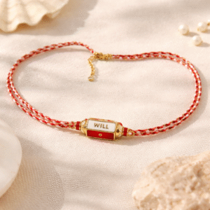 Collier Évidence en acier innoxydable - éclats rouges