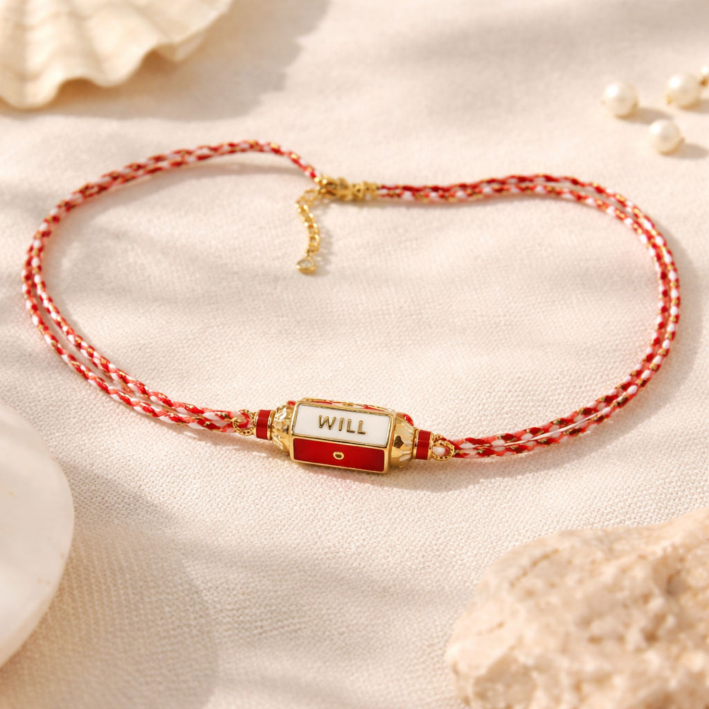 Collier Évidence en acier innoxydable - éclats rouges