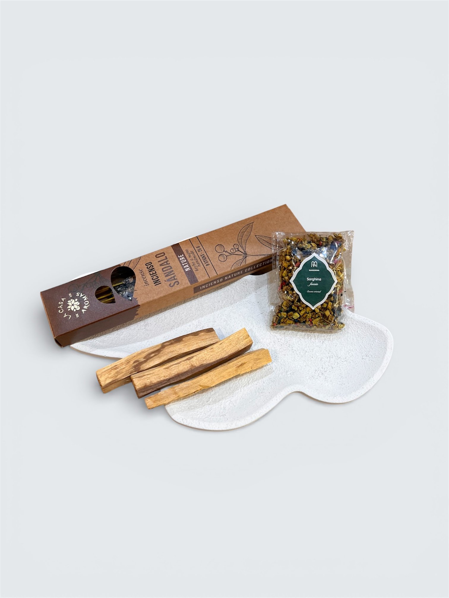 Rituel trio d'encens sacré – Édition Spirituelle, Sarghina, Palo santo et santal