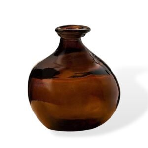 Irregular Vase 18 cm en verre recyclé | Marron chaud | Décoration d'intérieure