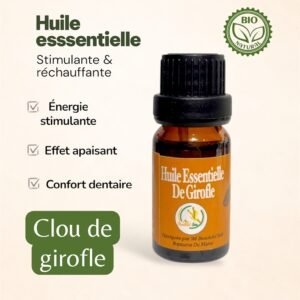 Huile Essentielle de Clou de Girofle 10 ml – Produit Naturel du Maroc | Stimulante & Réchauffante