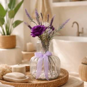 Élégance naturelle & lumière du Sud – Bouquet floral violet