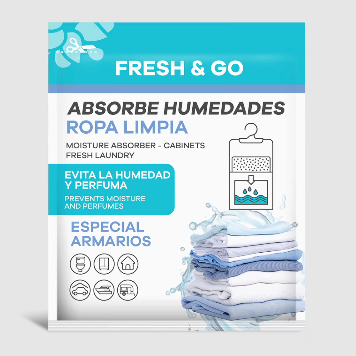 Absorbeur d'humidité pour cintre à vêtements propres 100 g – Image 2