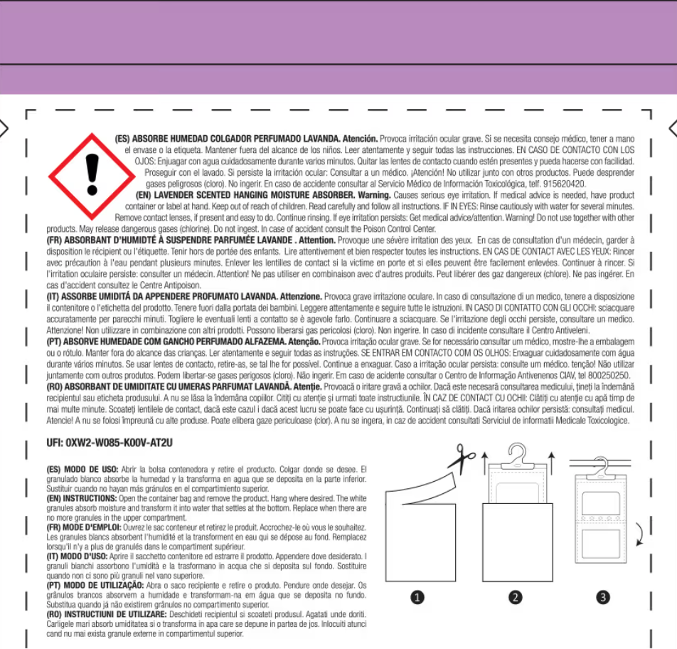 Absorbeur d'humidité pour cintre à vêtements à la lavande 100 g – Image 4