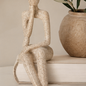 Sculpture " le penseur " style beige sablé Méditerranée