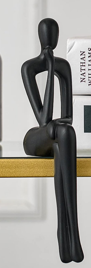 Sculpture " le penseur " style noir minimaliste