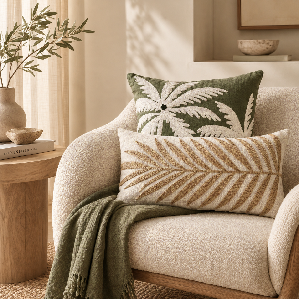 Coussin palma greige – Image 2